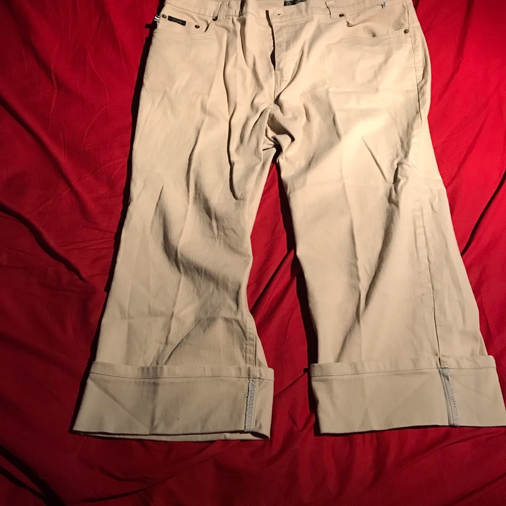 Tan jean capris